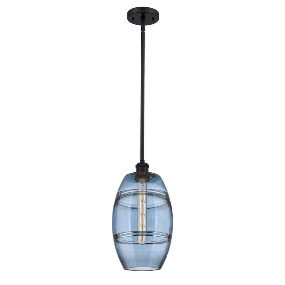 Vaz 100-Watt 1-Light Matte Black Standard Mini Pendant Light with Painted Glass Shade, No Bulbs Included price history on PriceWatchPro