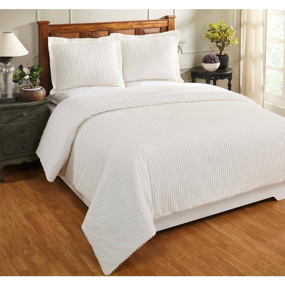 Better Trends Julian Comforter 3Piece Ivory King 100 Cotton Tufted