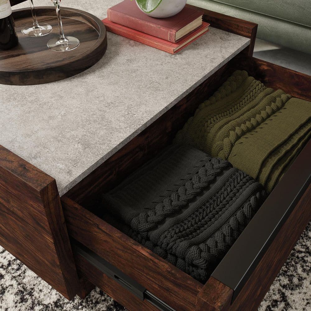 Manhattan Gate Square Rich Walnut Coffee Table with Storage
