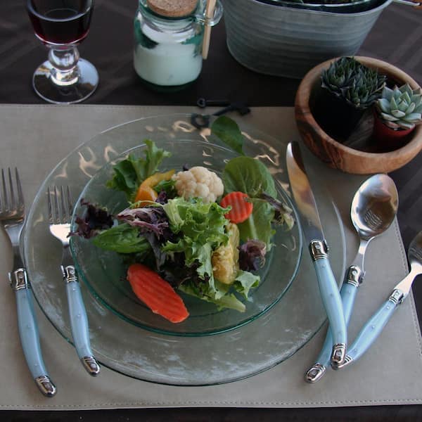 Laguiole 20-Piece Stainless Steel/Ice Blue Flatware Set (Service for 4)