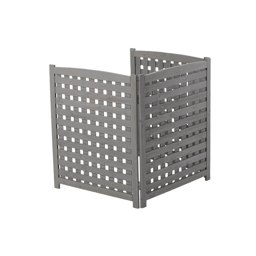32 in. W x 38 in. H Grey Solid Wood Outdoor Air Conditioner Fence Screen, Outside Wood Privacy Fence (3-Panel) price history on PriceWatchPro