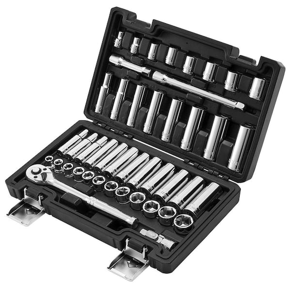 Socket Set, 3/8 in. Drive Socket and Ratchet Set, Mechanic Tool Kit for Automotive Repair, 44-Pieces 2025 update
