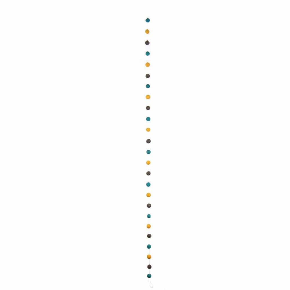 Pom Pom Blue Grey Yellow Garland Baby Nursery Room Decor (Set of 2) price history on PriceWatchPro