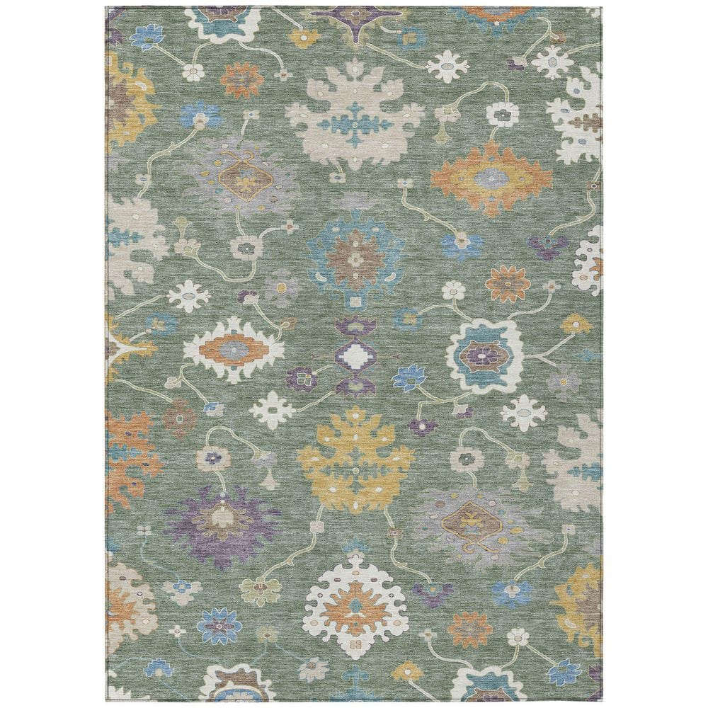 Chantille Machine Washable Indoor/Outdoor Abstract ACN2532 Sage 5 ft. x 7 ft. 6 in. Area Rug price history on PriceWatchPro