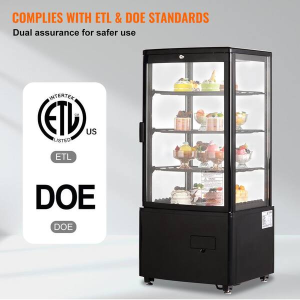 Garvee 20.5 In. 10.9 Cu. Ft. Commercial Upright Display Refrigerator Refrigerated Display Case With Wheels In White HDTPHO_11252FAJ