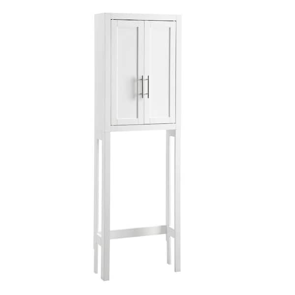 CROSLEY FURNITURE Savannah 22.13 in. W x 8.63 in. D x 68.25 in. H Space Saver Bathroom Storage Wall Cabinet in White