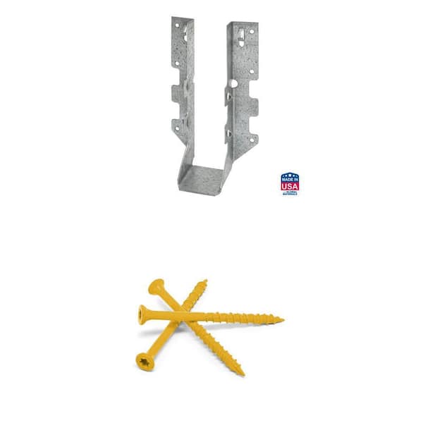 LUS ZMAX 2x8 Joist Hanger and #9 x 3 in. Tan Star Flat-Head Wood Screw 5 lbs.-Box (365-Piece) Combo