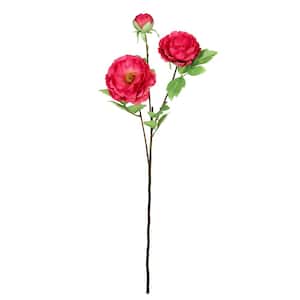 29 in. Red Beauty Artificial Tree Peony Flower Stem Spray (Set of 4)