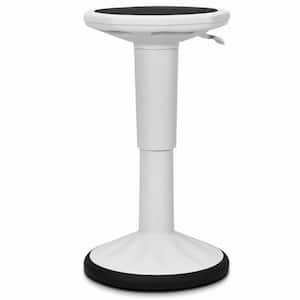 White PP Adjustable-Height Wobble Chair Active Learning Stool for Office Stand Up Desk