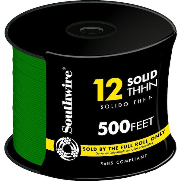 Southwire 500 ft. 12 Green Solid CU THHN Wire