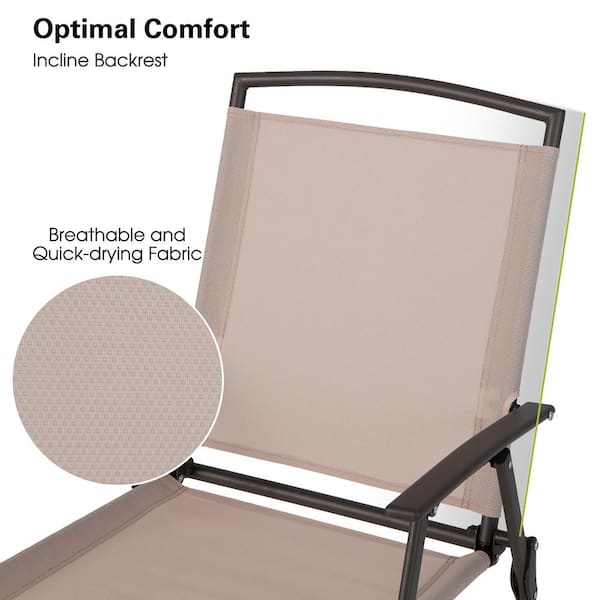 Costway 2 -Piece Patio Folding Sling Dining Chairs Armrests