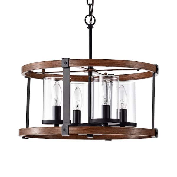 Warehouse of Tiffany Akua 16.14 in. 4-Light Indoor Black Chandelier with Light Kit