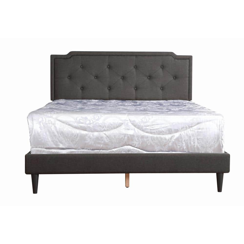 Deb Dark Gray Adjustable Queen Panel Bed -  AndMakers, PF-G1106-QB-UP