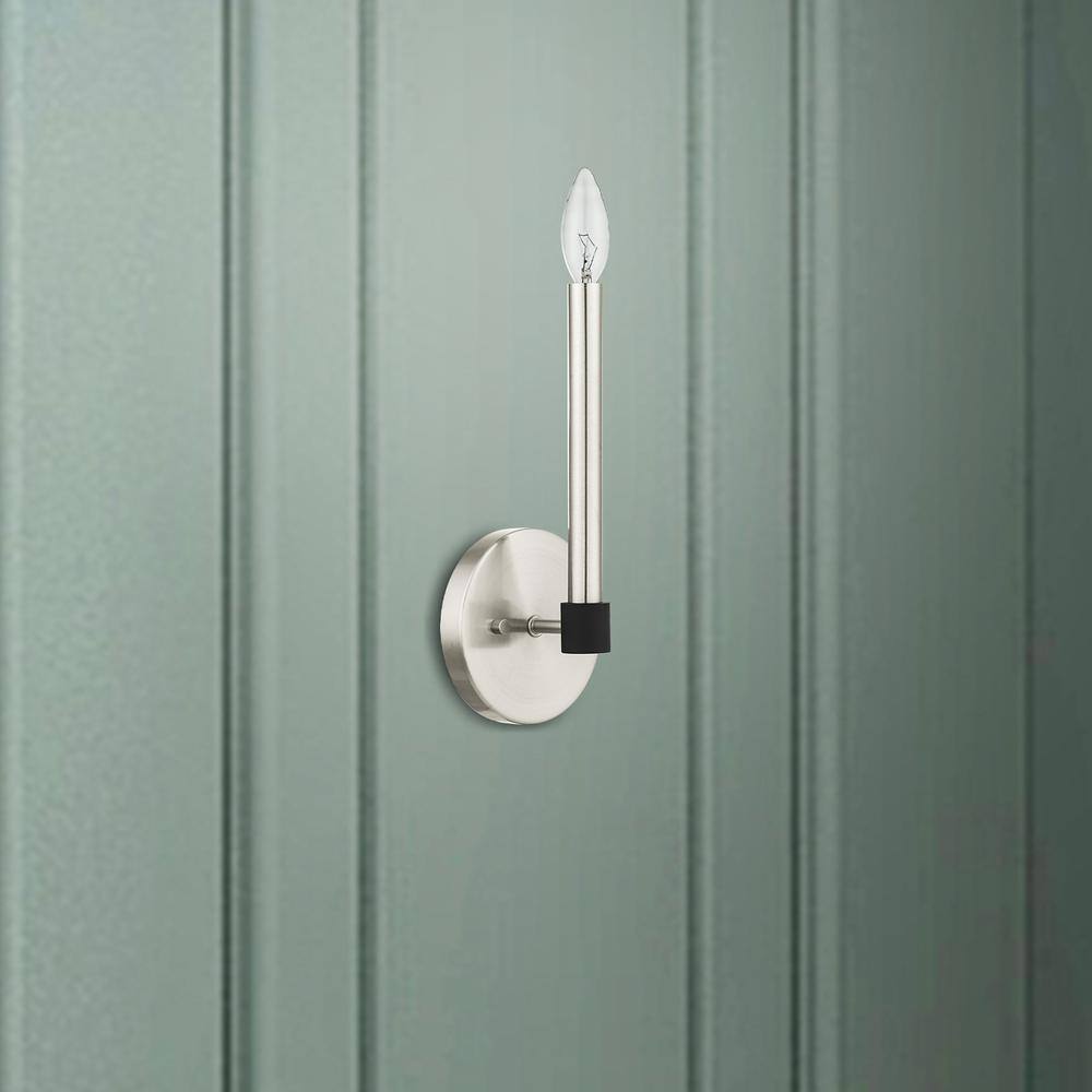 Karlstad Brushed Nickel Satin Brass 1-Light Wall Sconce