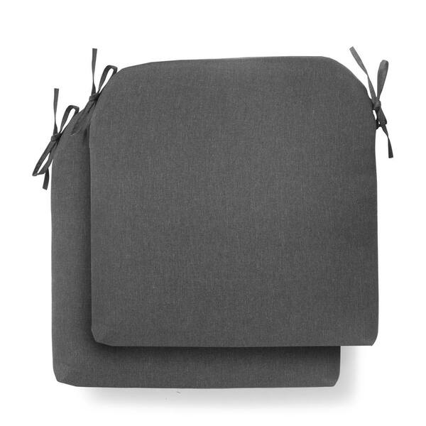 Hampton Bay Universal Deluxe Graphite Rectangular Outdoor Seat Cushion (2-Pack)