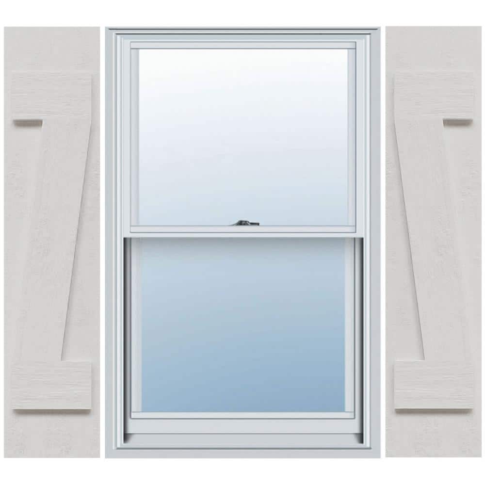 77" White Faux Wood Rustic Board-n-Batten Shutters