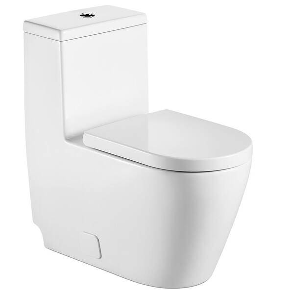 Bnk Modern Fashion Round Toilet 1 Piece White 1 Piece 0 8 1 28 Gpf White Double Flush Toilet Bnk Bl 132 Opt The Home Depot