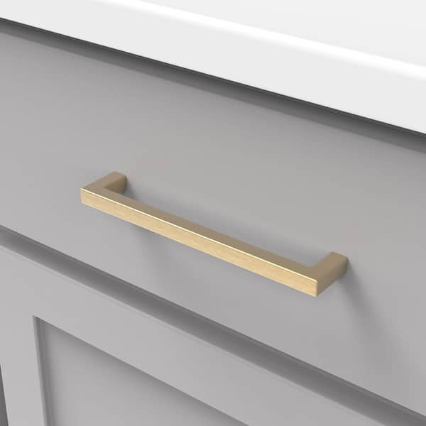 HICKORY HARDWARE Skylight Collection 160mm (6-19/64 in.) C/C Brushed Golden Brass  Cabinet Drawer and Door Pull HH075329-BGB - The Home Depot