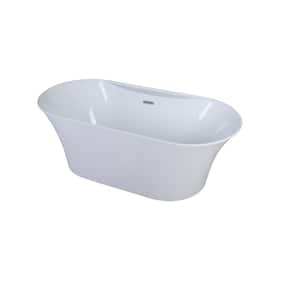 Cecile 66-7/8 in. Acrylic Flatbottom Freestanding Bathtub in White