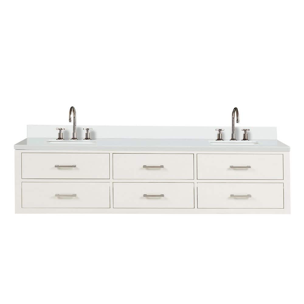 Sherman 80 in W x 22 in D White Double Bath Vanity with White Quartz Top, and Faucet Set price history on PriceWatchPro