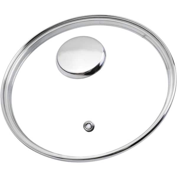 Tempered Glass 7 in. Lid with Steam Vent, Clear Round Cover with Handle for Frying Pan, Pot, Wok, Skillet