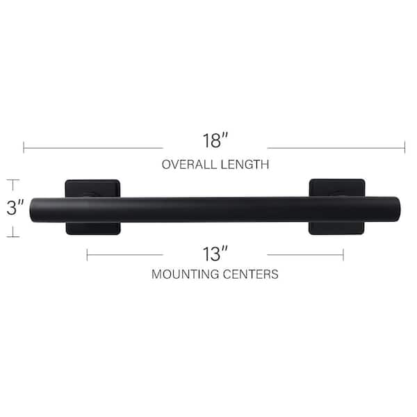 18" Matte Black Bathroom Grab Bar - Coronado Designer Style, ADA Compliant - View #4
