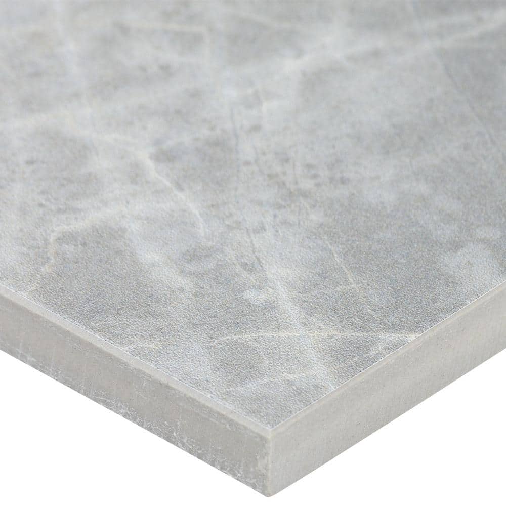 Grace 12" x 24" Matte Gray Porcelain Marble Look Tile