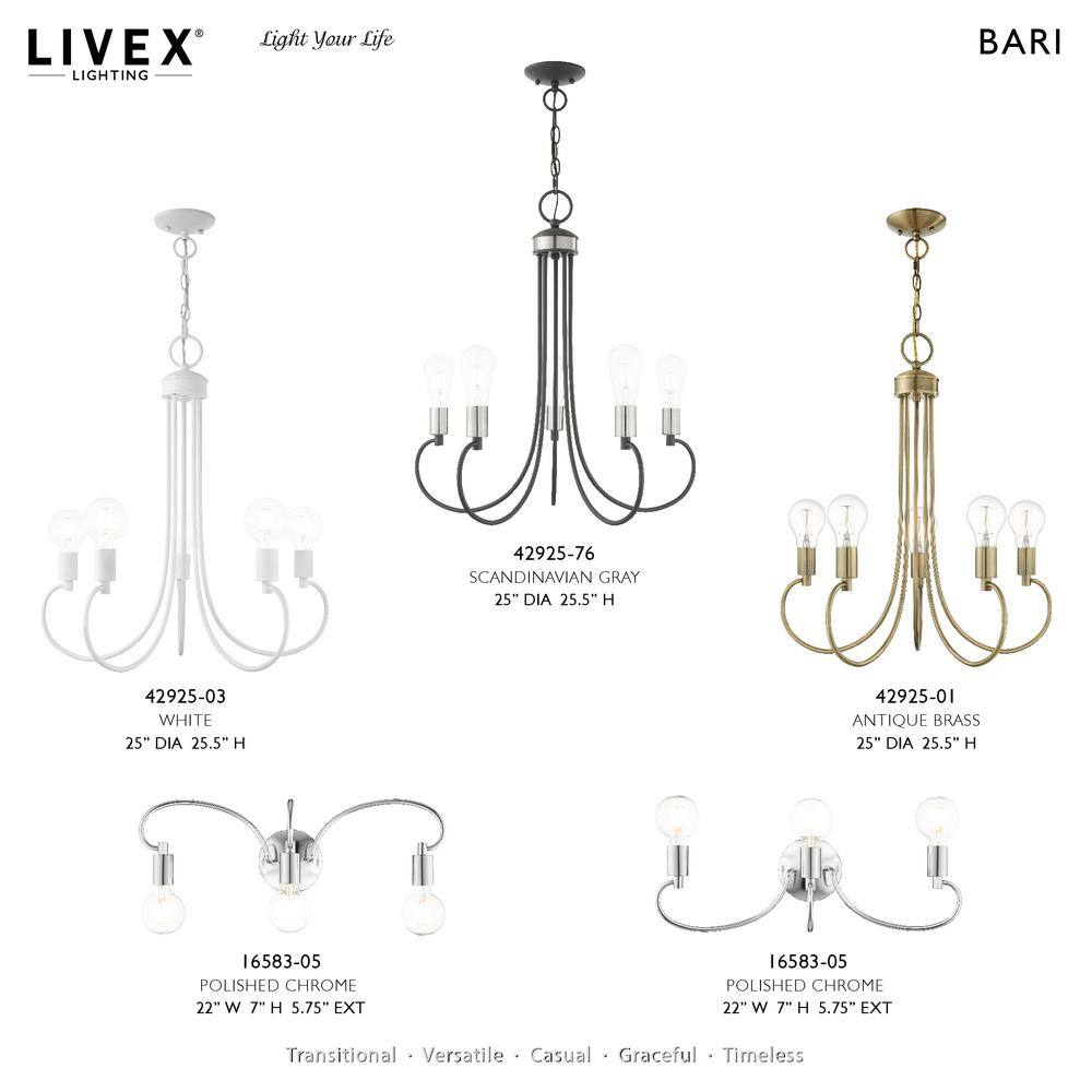 Black Crystal Mini 4-Light Candle Chandelier