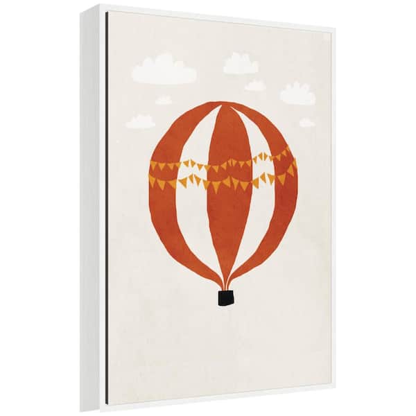 Sylvie "Hot Air Balloon II" by July Art Prints Hobbies Framed Glass Art Print 33 in. x 23 in.