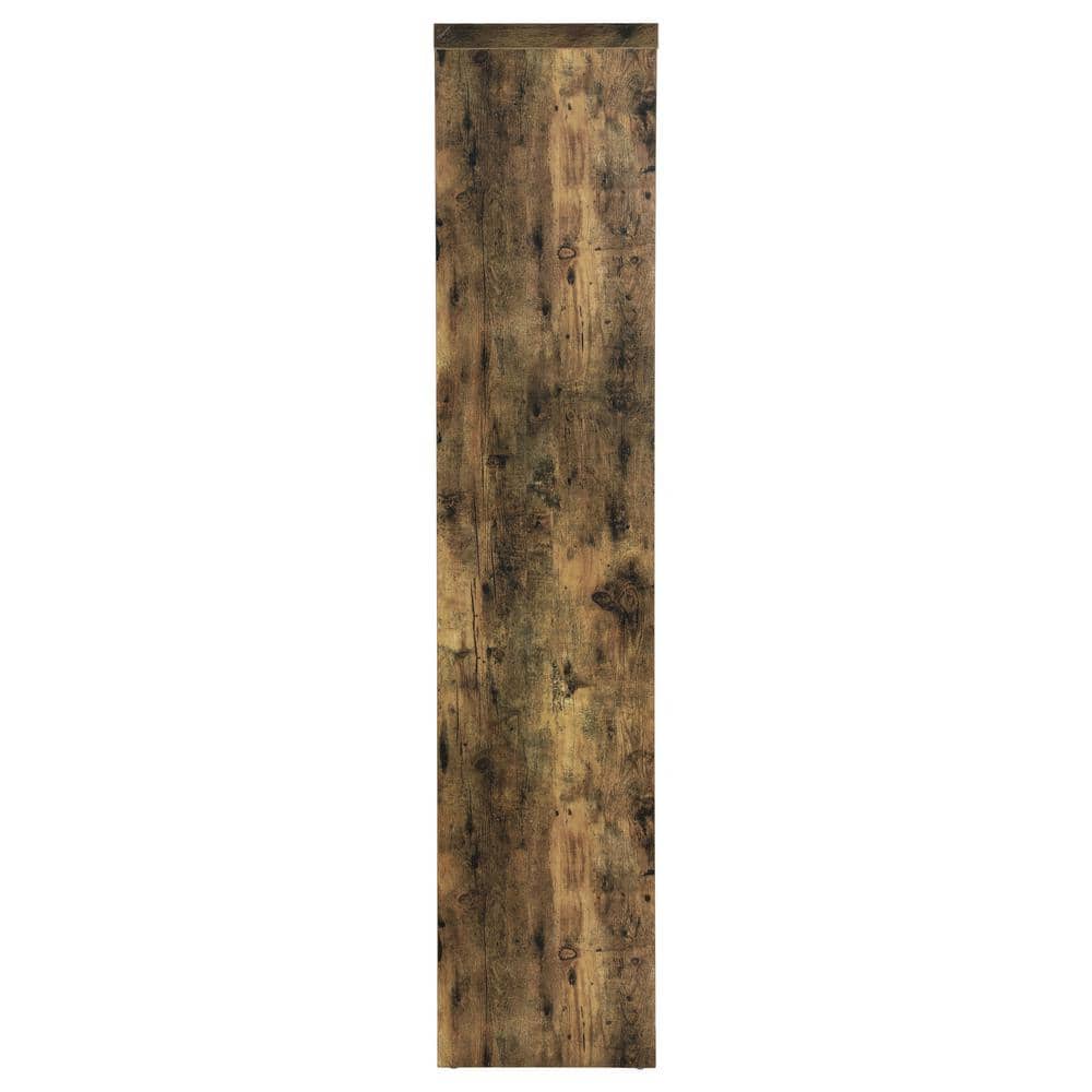 Antique Nutmeg 5-Shelf Rustic Bar Table with Storage