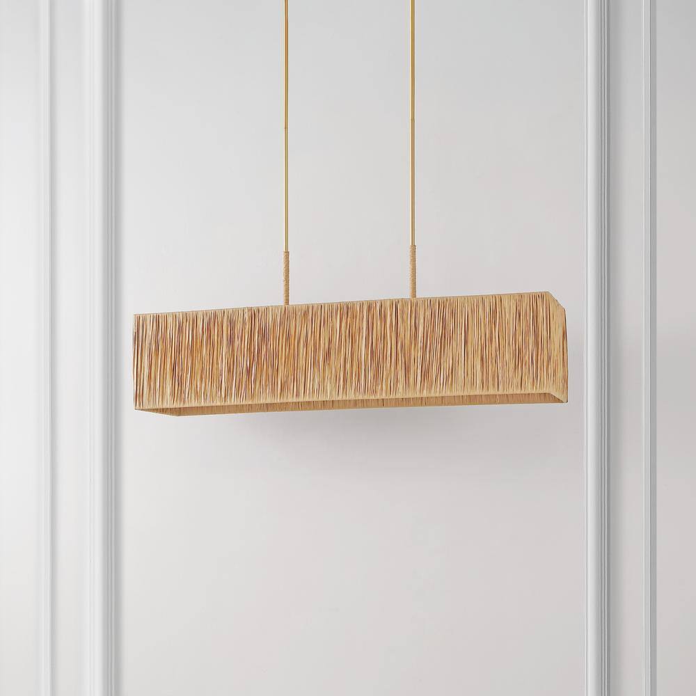 Amangiri Natural and Gold 5-Light LED Pendant with Brass Accents