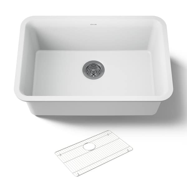 Cairn Undermount Neoroc Composite 27.5 in. Single Bowl Kitchen Sink in Matte White