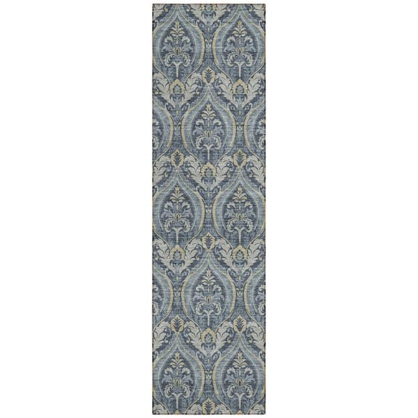 Addison Rugs Chantille ACN572 Blue 2 ft. 3 in. x 7 ft. 6 in. Machine Washable Indoor/Outdoor Geometric Runner Rug