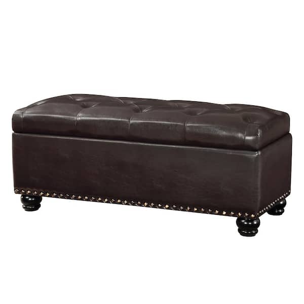 Convenience Concepts Designs4Comfort 9th Avenue Espresso Faux Leather   Espresso Faux Leather Convenience Concepts Ottomans R9 244 64 600 