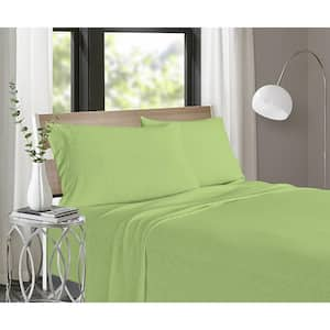 Luxury 3-Piece set, Olive Color, Solid 70 Model/30 Cotton Twin Size, Jersey Knit Sheet Set