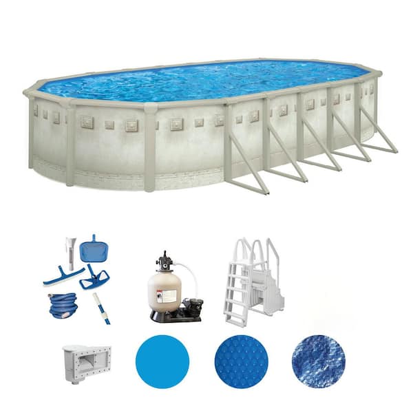 Palisades 16 ft. x 32 ft. Oval 52 in. Deep Above Ground Hard Sided Deluxe Pool Package
