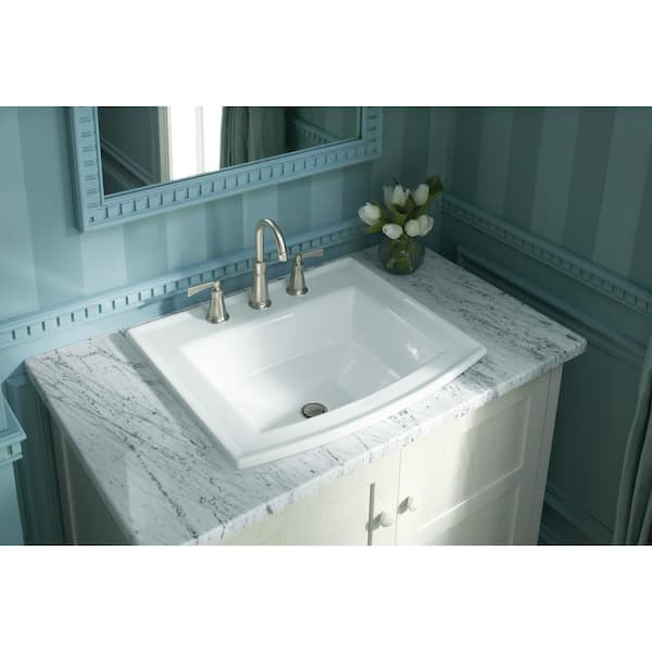 KOHLER Archer 22-5/8 in. Drop-In Vitreous China Bathroom Sink with Overflow Drain in White