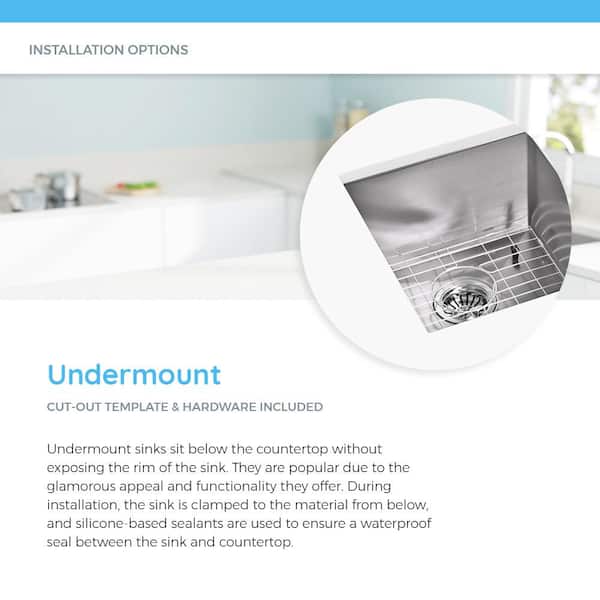 MR Direct - Undermount Stainless Steel 33 in. Double Bowl Kitchen Sink