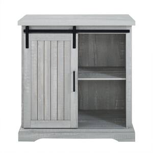 32 in. Stone Grey Modern Farmhouse Accent Cabinet