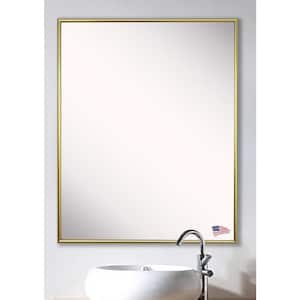 25 in. W x 35 in. H Framed Rectangular Bathroom Vanity Mirror in Gold