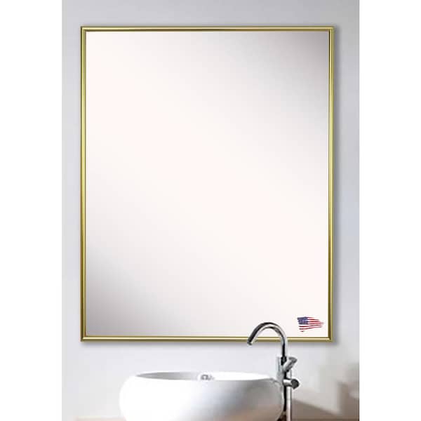 Unbranded 31 in. W x 43 in. H Framed Rectangular Bathroom Vanity Mirror in Gold