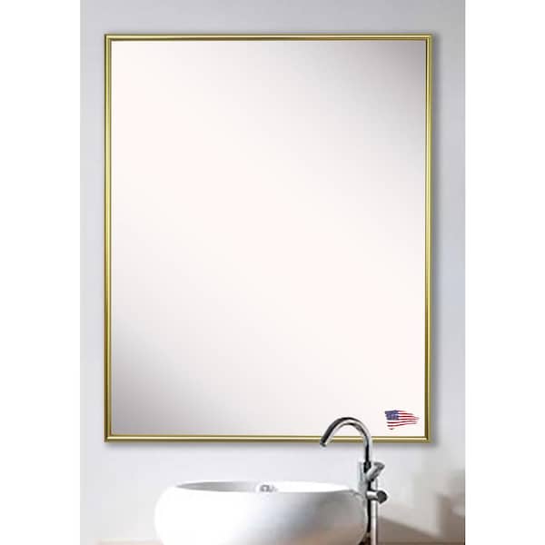 Unbranded 34 in. W x 40 in. H Framed Rectangular Bathroom Vanity Mirror in Gold
