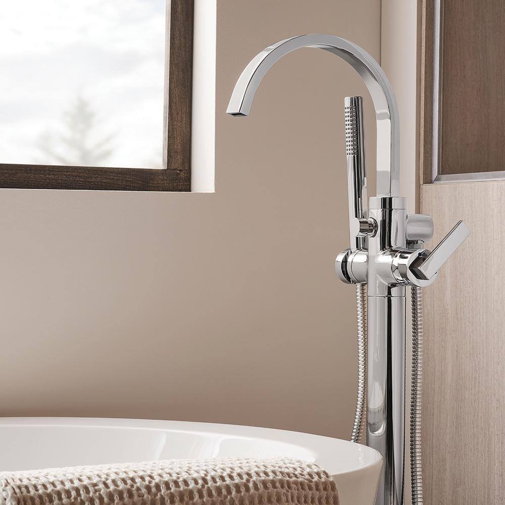Speakman Lura Single-Handle Freestanding Tube Faucet with Hand Shower in Polished Chrome - 2