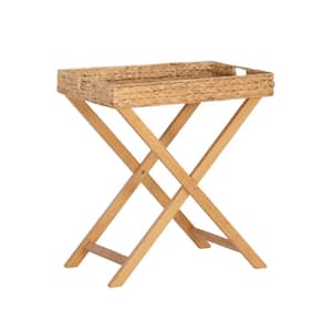 Halina Natural Brown Foldable end/side Snack Tray Table