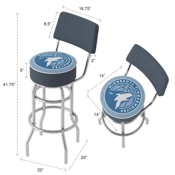 Minnesota Timberwolves Logo 31 In Blue Low Back Metal Bar Stool With Vinyl Seat Nba6mt Hd The