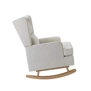 Andres Ivory Rocking Chair with Solid Wooden legs