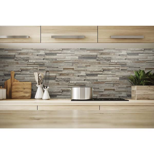 Reclaimed Wood Plank Vinyl Peel & Stick Wallpaper Roll (Covers 30.75 Sq. Ft.)