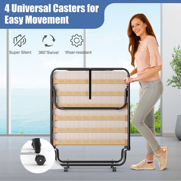Costway Portable Memory Foam Folding Bed with Mattress