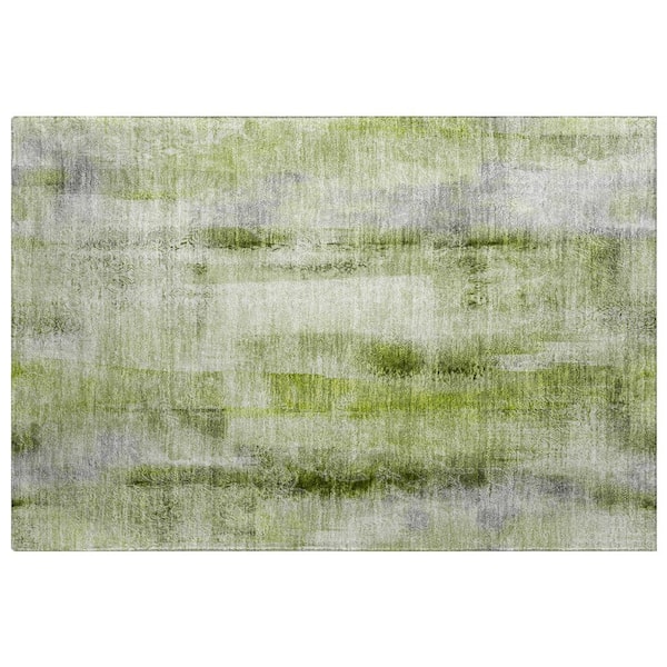 Dream Shag Premium Machine Washable Abstract ADS537 Sage 2 ft. x 3 ft. Accent Rug
