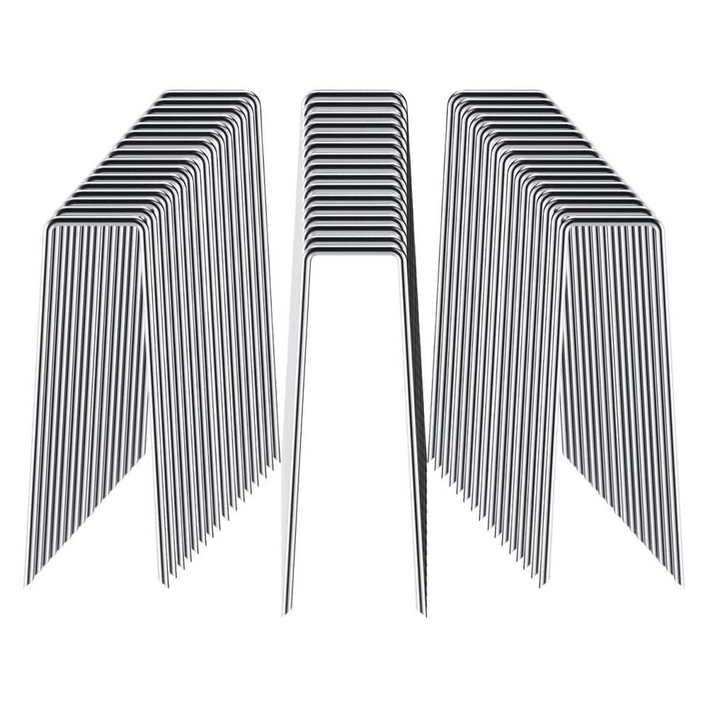 6 in.es Galvanized U-Shaped Garden Staples Heavy Duty Metal Sod Anchoring Landscaping Pins Silver 100 Pack price history on PriceWatchPro